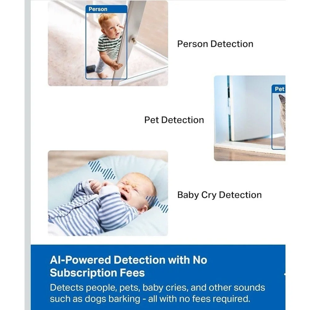 3K 5MP Indoor Security Camera w/ 360° Pan Tilt, Night‎ Vision, Alexa Ready